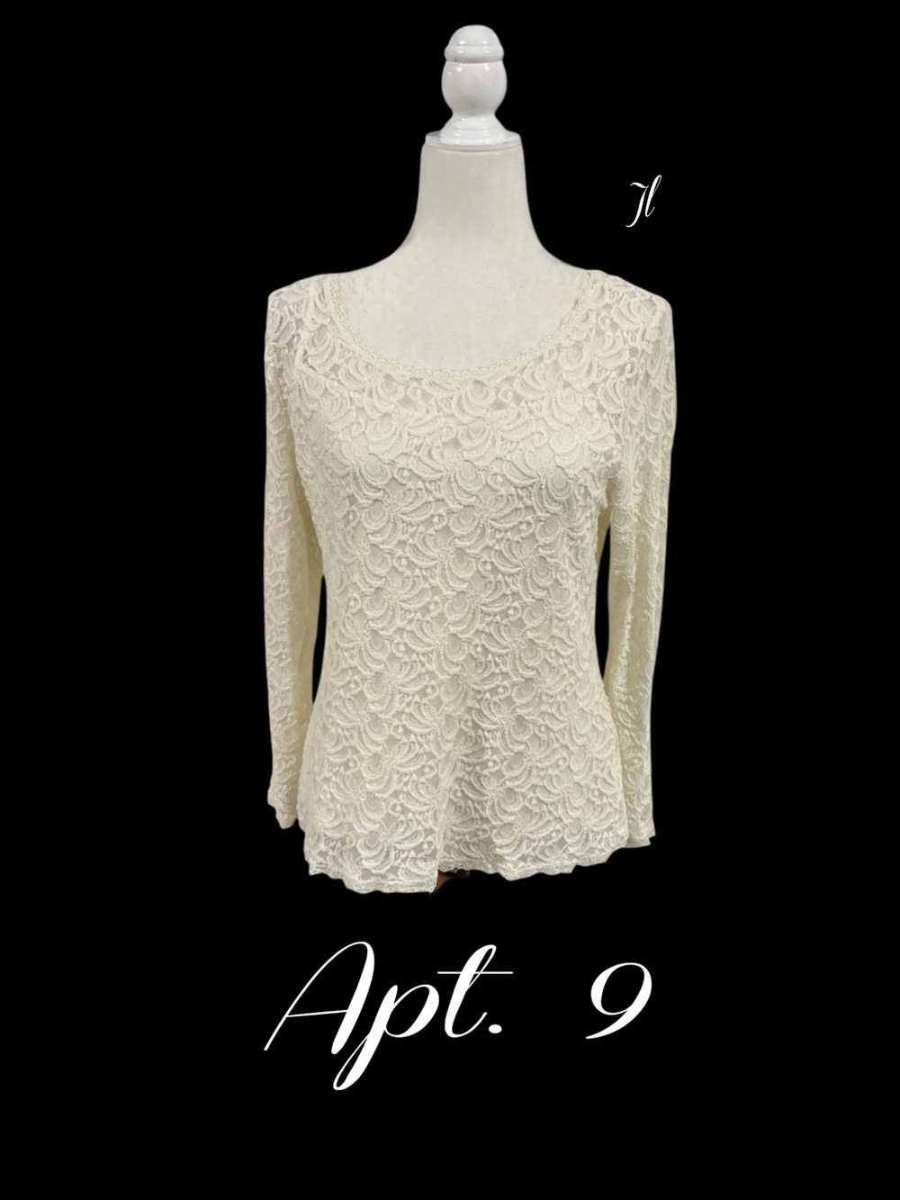 APT 9 Long Sleeve Lace Top with Matching Camisole Size PL
